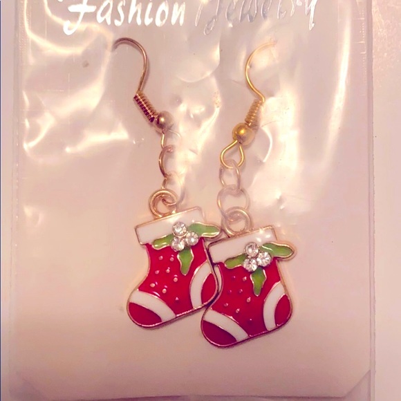 Red Stocking Earrings - Picture 1 of 2